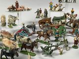many figurines of different types and sizes on display