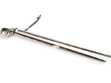 pair of stainless steel tonges on a white background