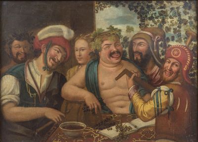 an image of a painting of a group of men playing a game of cards