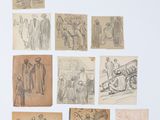 il y a beaucoup de dessins sur le mur de cette pièce