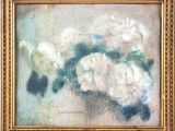 an image of a painting of flowers in a vase on a table
