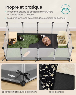 SONGMICS - Cage enclos modulable pour petits animaux - Blanc…