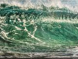 une photo d'un tableau représentant une vague dans l'océan