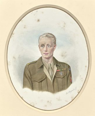 portrait d'un homme en uniforme militaire dans un cercle blanc