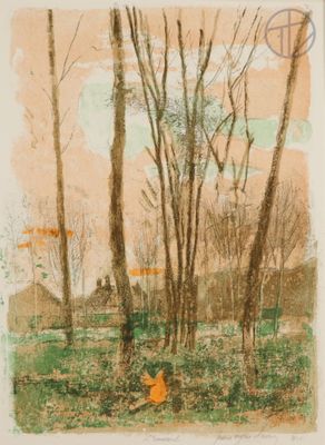 an image of a drawing of a person in the woods