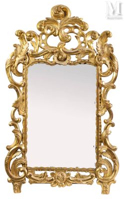 an image of a mirror with a gold frame on a white background