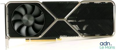 a close up of a video card with a fan on top of it
