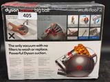 the box of the dysonon canister vacuum with no filters to wash or replace
