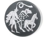 a black and white picture of a man and a horse