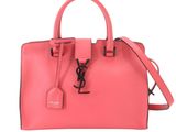 saint laurent sac de jour leather satchel in pink