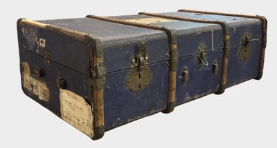 three old suitcases stacked on top of each other