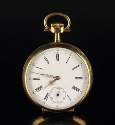 an antique gold pocket watch with roman numerals and roman numerals