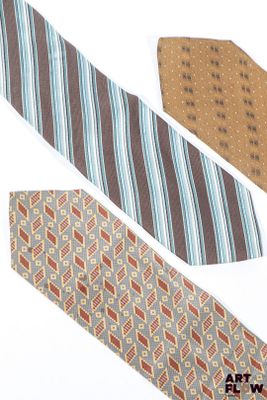 GIORGIO ARMANI - Lot de 3 cravates vintage en soie à motifs …