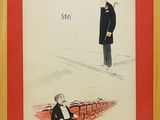 tableau représentant un homme en haut-de-forme et un homme en costume, assis sur un banc