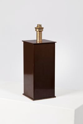 Travail des années 70 Lampe de bureau en métal laqué marron …