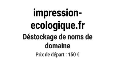 Nom de domaine impression-ecologique.