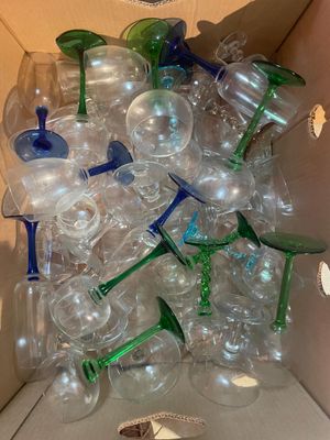 a box full of empty plastic water bottles in it
