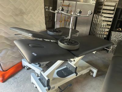 an image of a medical examination table in a room