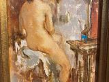 an image of a painting of a nude woman sitting in front of a mirror