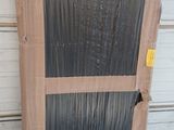 a wooden door with a glass door on the outside