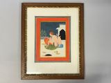 an image of a painting of a woman sitting on the ground