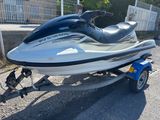 un jet-ski blanc et noir garé sur une remorque
