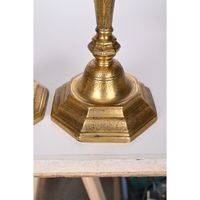 PAIRE DE BOUGEOIRS LOUIS XIV en bronze doré à base octogonal… (photo 3)