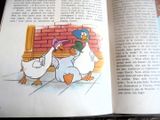 un livre avec une image représentant un canard et un caneton