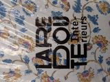 a plastic bag that has a picture of a flower pattern on it