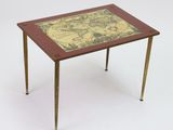 an image of a small table with a map on it