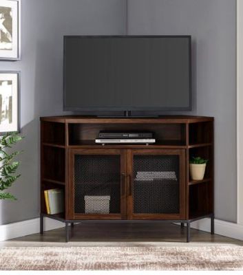 Meuble TV d'angle MESH WALKER EDISON, portes en maille indus…