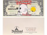 un gros plan d'un billet d'un dollar sur lequel figure Mickey Mouse