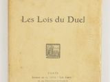 an old book with the title les lois du duel written in french