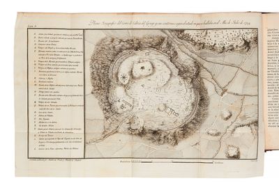 une vieille carte représentant un château surmonté d'une tour