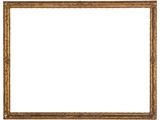 a gold picture frame on a white background