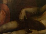a painting of a woman laying on a bed next to a man