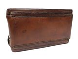 a brown leather wallet on a white background