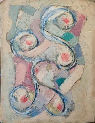 Ecole russe du XX°, Tourbillons érotiques, peinture à l'huil…