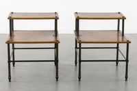Maison Jansen (attribué) : paire de tables d'appoint, cuir e… (photo 3)