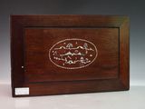 an image of a wooden box with a picture of a horse on it