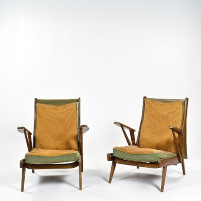 paire de fauteuils de salon danois du milieu du siècle, avec coussins rembourrés