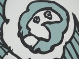 a drawing of a monkey with a hat on