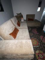 Canapé d'angle modulable en tissu beige FLUX + Deux tables b… (photo 3)