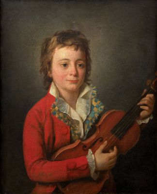 portrait d'un jeune homme tenant un violon