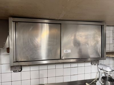 Placard mural en Inox, 2 portes coulissantes - L140 h 60 P40cm - Photo 1