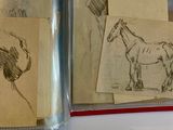 a picture of a book with drawings of horses on it