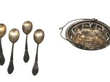 five spoons and a bowl on the table