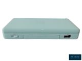 a close up of a blue laptop computer on a white background