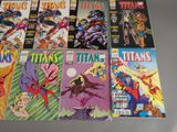 a lot of comic books that are on the table