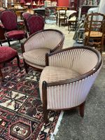 Paire de fauteuils gondoles de style Art Déco, H : 76 cm (photo 2)